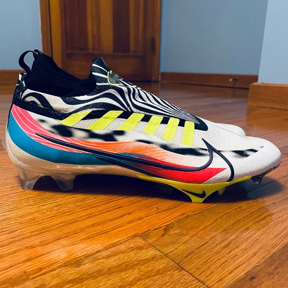 Nike Vapor Edge Elite 360 White Black Multicolor Football Cleats Size 14.5 - Picture 3 of 12